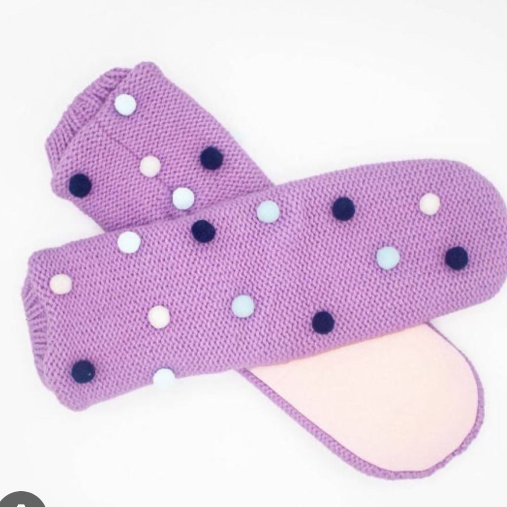 June Co. Lilac Pom Socks Womens Lounge Socks One Size